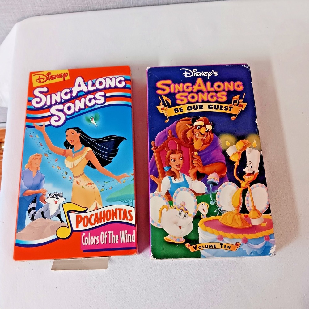 Walt Disney Sing Along Songs VHS Lot Pocahontas Be Our Guest Multiple Movie Song